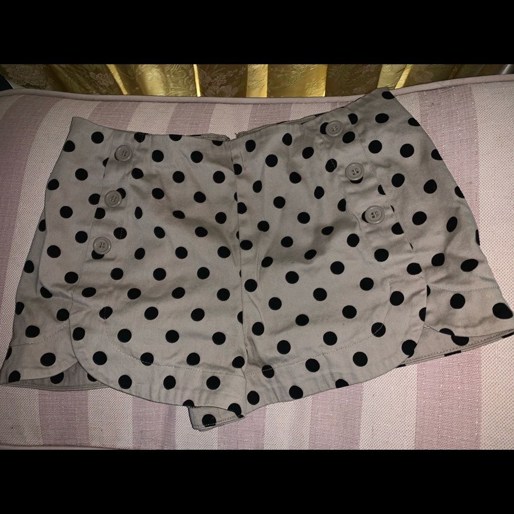 Beige Polka Dot Shorts
